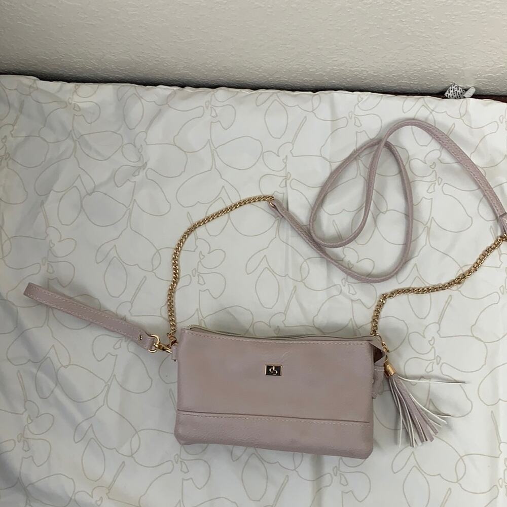 NWOT Dress Barn pink faux leather clutch purse